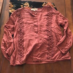 LOFT Blouse Detailed Gathered Cuff Waist